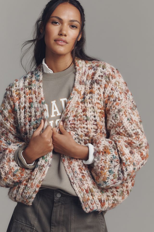 By Anthropologie Chunky Open-Front Cardigan Sweater #3