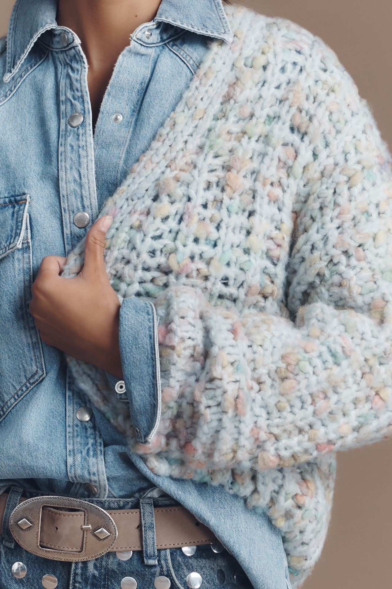 By Anthropologie Chunky Open-Front Cardigan Sweater
