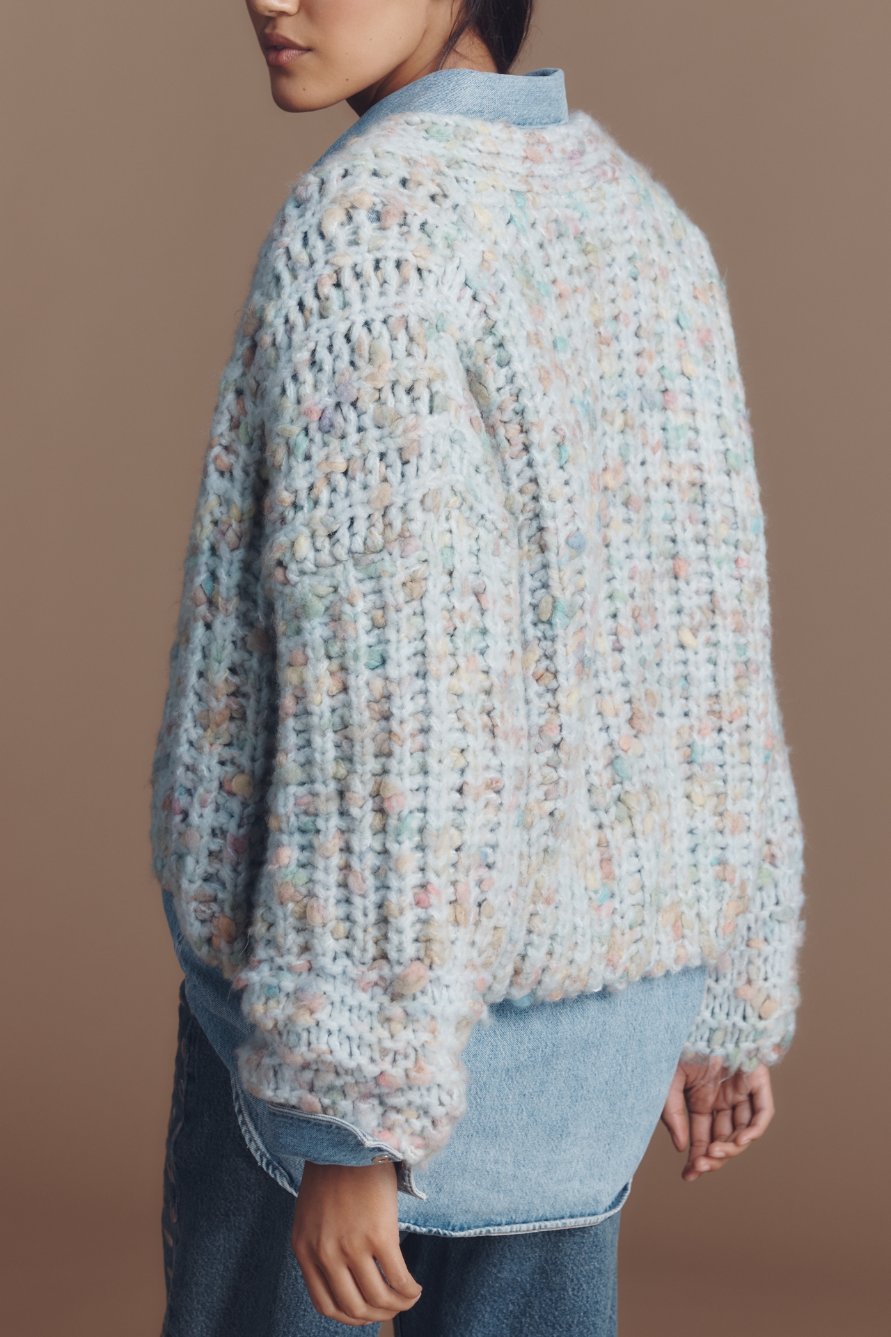 By Anthropologie Chunky Open-Front Cardigan Sweater