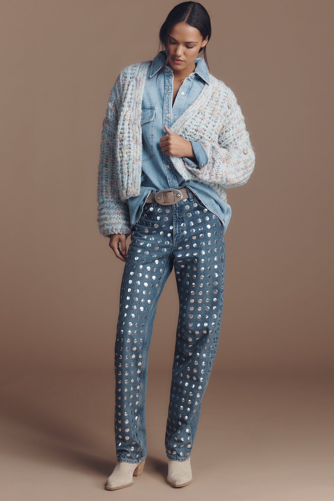 By Anthropologie Chunky Open-Front Cardigan Sweater