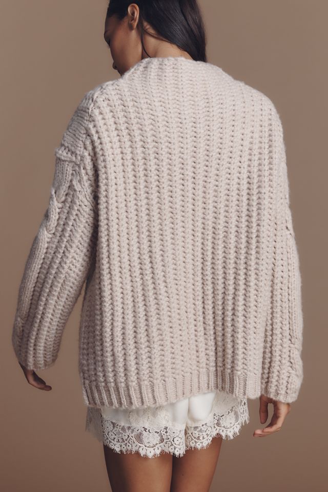 Maeve Mock-Neck Cable Wool Blend Sweater #2