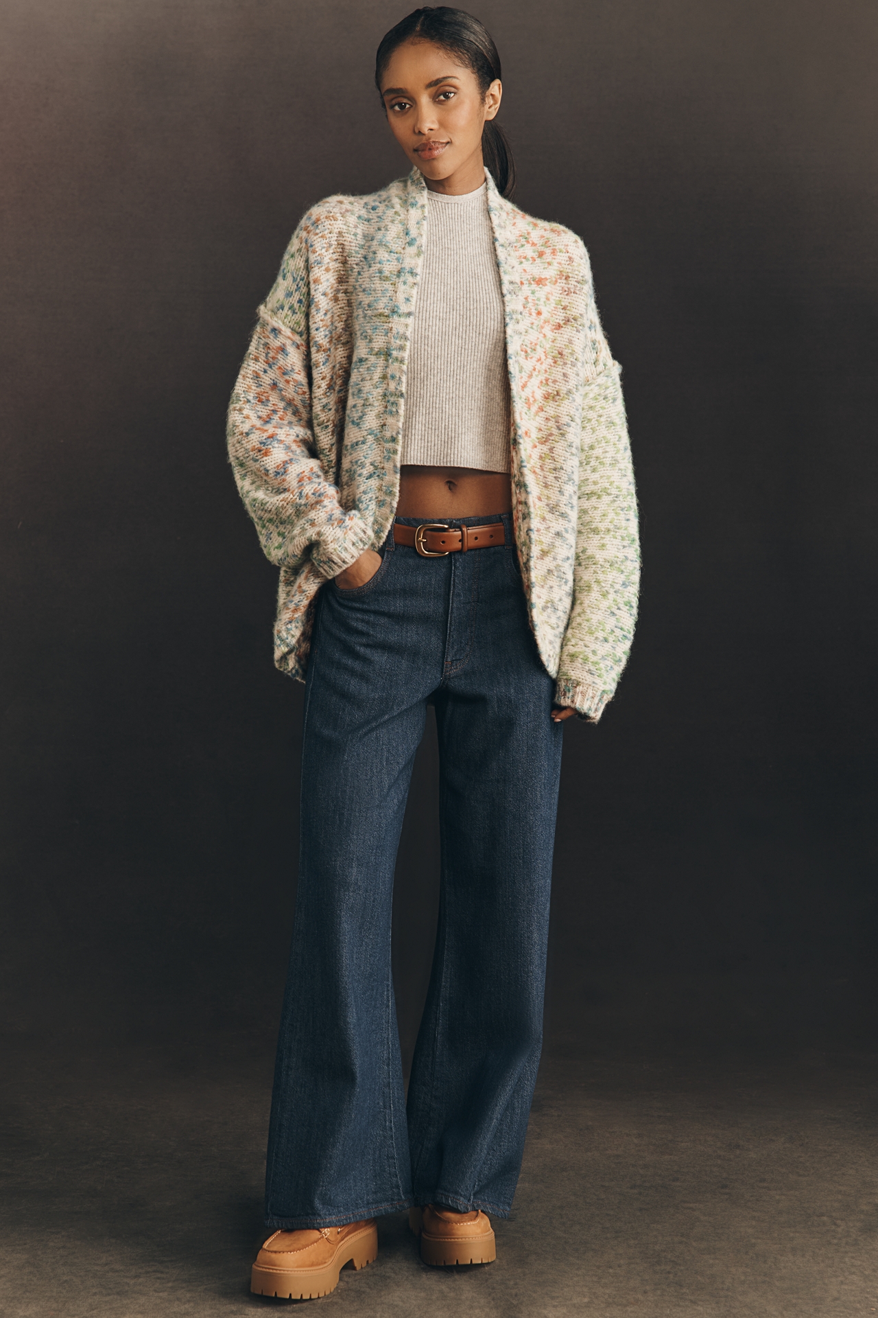 Pilcro Confetti Wool Blend Cardigan Sweater