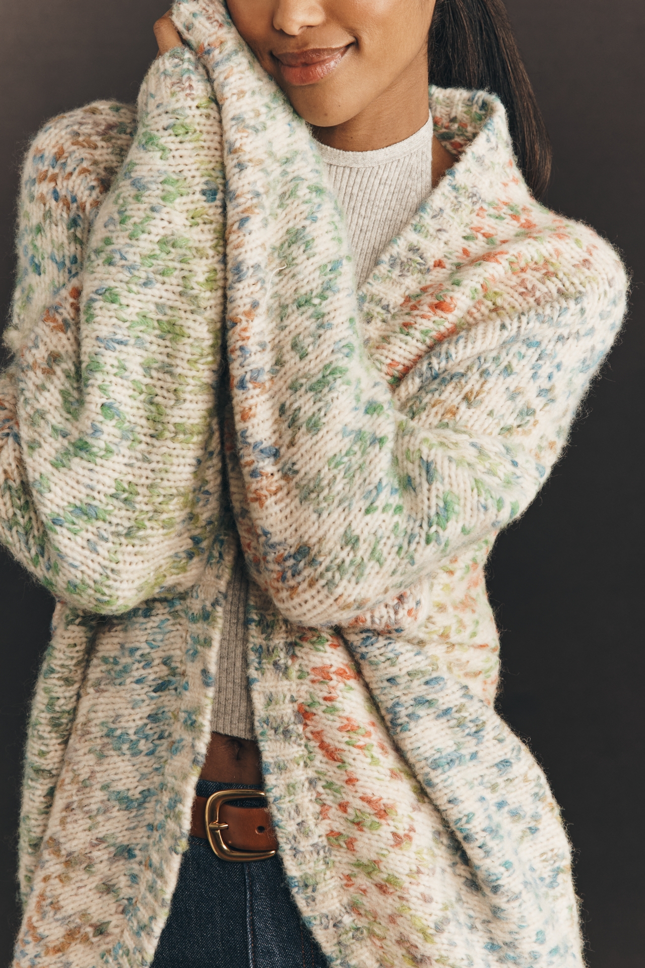 Pilcro Confetti Wool Blend Cardigan Sweater