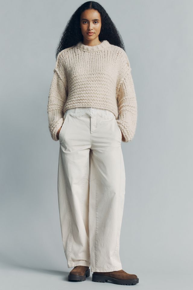 By Anthropologie Wool Blend Chunky Cropped Sweater #5