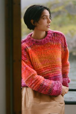 By Anthropologie Wool Blend Chunky Cropped Sweater
