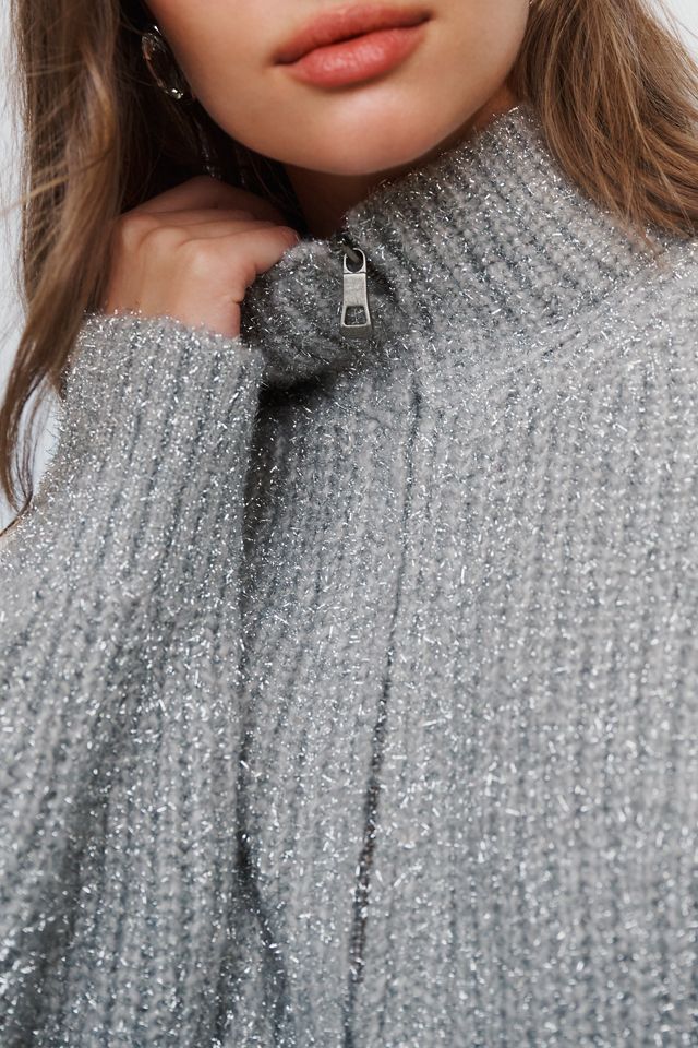 Maglione con Zip e Collo Alto Pilcro #2