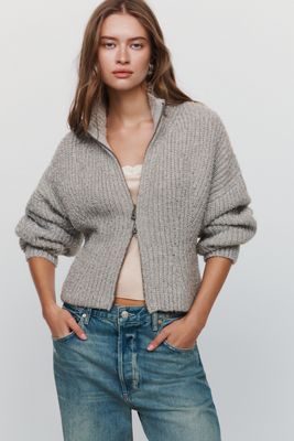 Pilcro Zip-Through Pullover mit Stehkragen