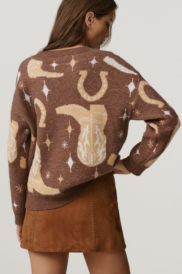 Talisman Lucky Boots Crew-Neck Sweater #1