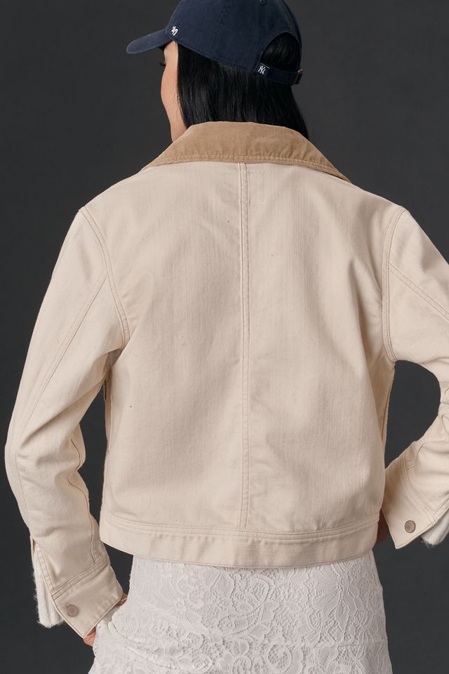 AG Jo Denim Zip-Front Cropped Chore Jacket #1