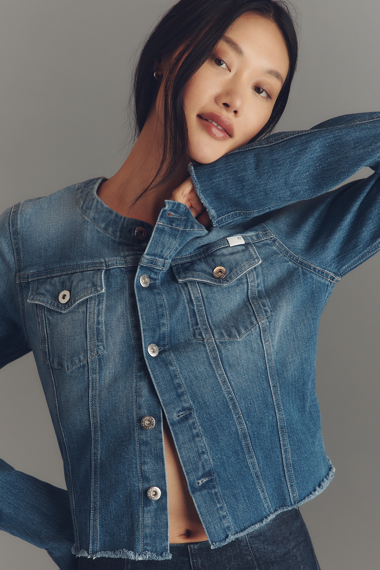 AG Robyn Collarless Denim Jacket