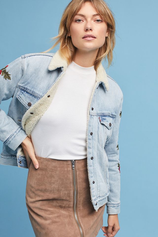 Levi's Embroidered Sherpa Trucker Jacket #2