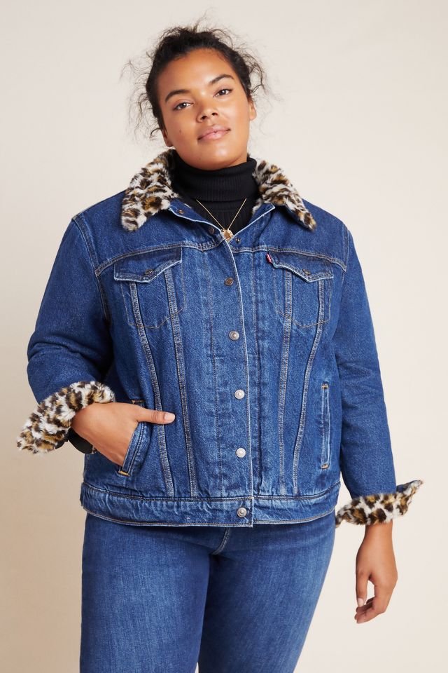 Levi's cheetah sale jean jacket