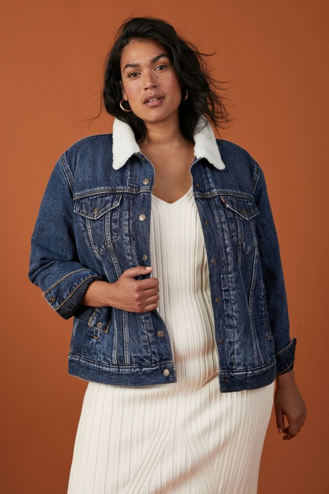 Levi's Sherpa-Trimmed Plus Denim Trucker Jacket #3