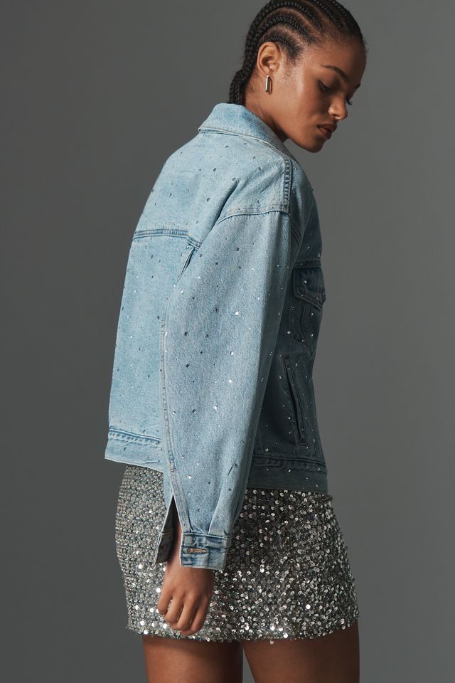 Levi's 90's Rhinestone Embellished Denim Trucker Jacket #3