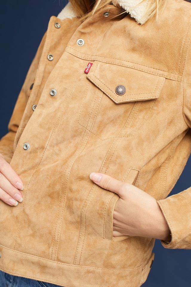 Levi's Suede Sherpa Trucker Jacket | Anthropologie