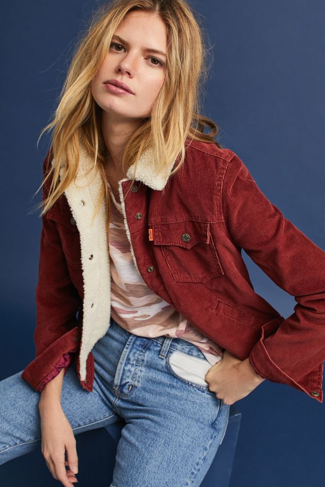 Corduroy Sherpa Levi's Red Sherpa Trucker Jacket Levi's