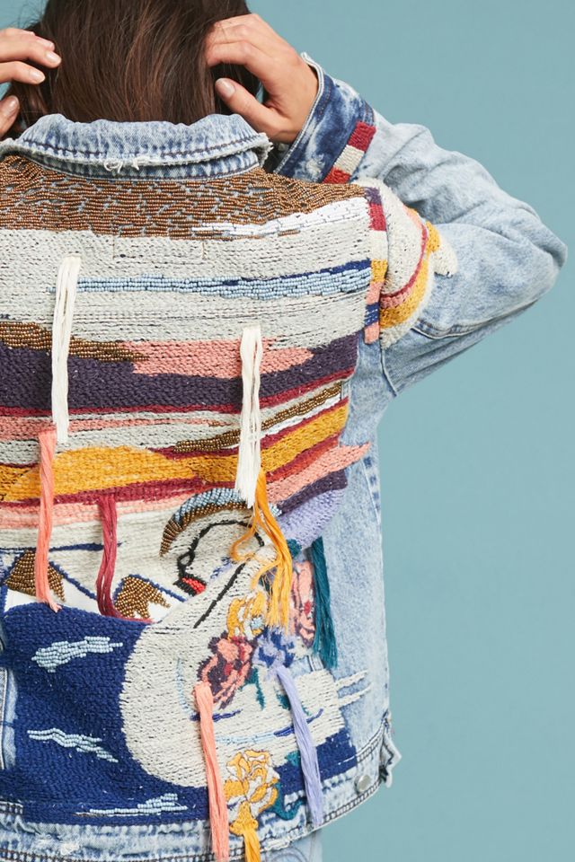 Textured Fringe Denim Jacket #1