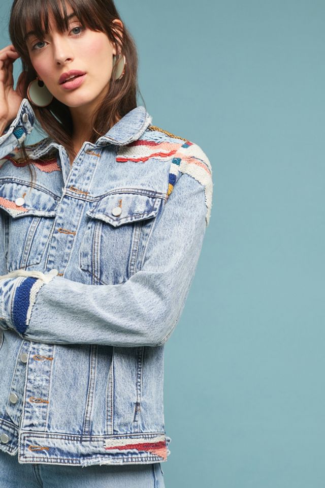 Textured Fringe Denim Jacket #2