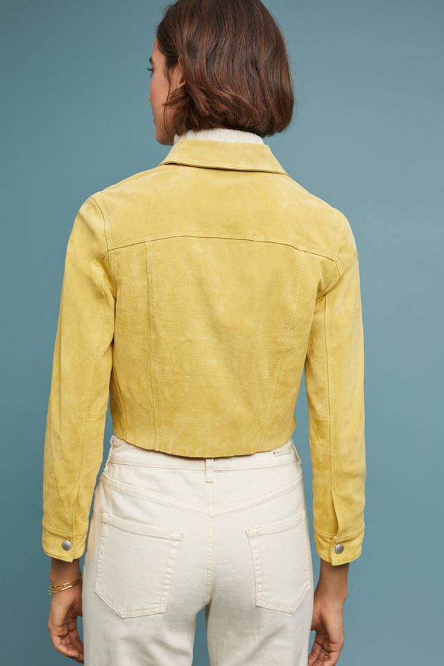 Cropped Suede Trucker Jacket #4