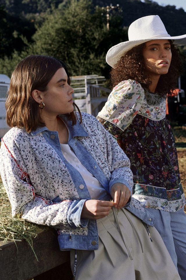 Denim-Trimmed Reversible Patchwork Jacket | Anthropologie