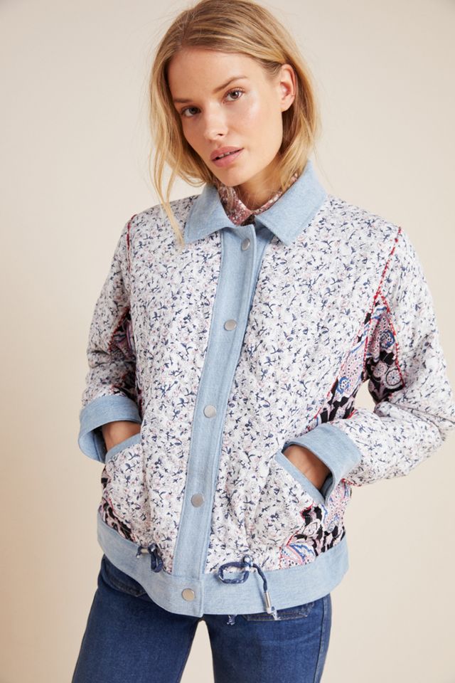 Denim-Trimmed Reversible Patchwork Jacket #2