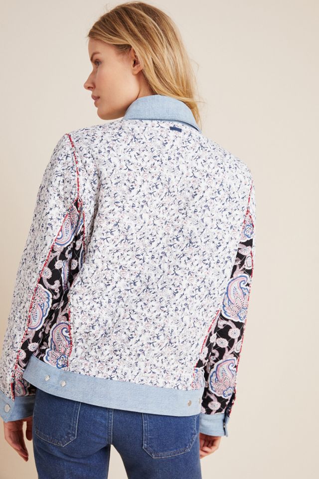 Denim-Trimmed Reversible Patchwork Jacket #3