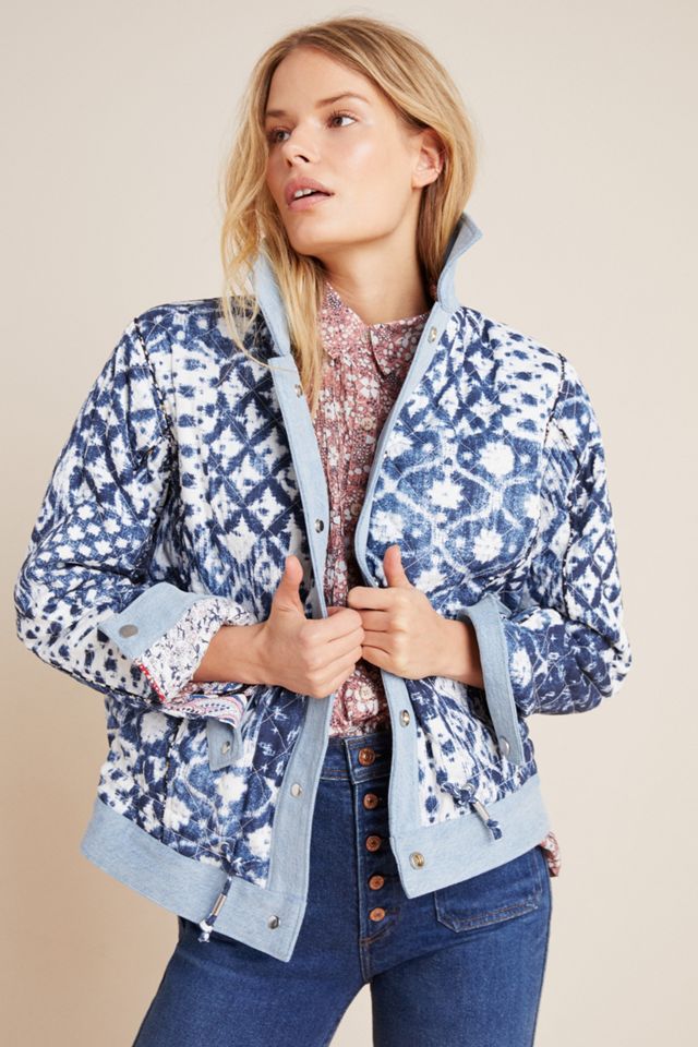 Denim-Trimmed Reversible Patchwork Jacket #4
