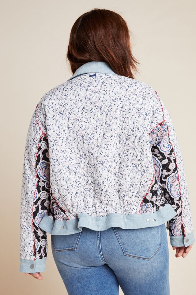 Denim-Trimmed Reversible Patchwork Jacket #8