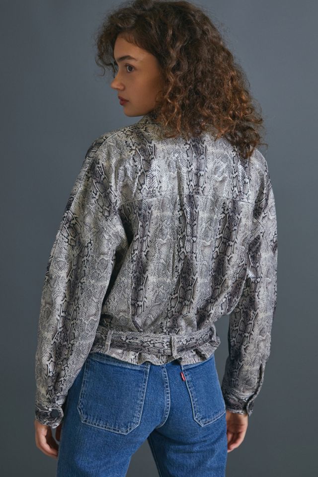 Ari Snake-Printed Faux Leather Jacket #2