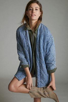 Rhea Quilted Denim Kimono Jacket