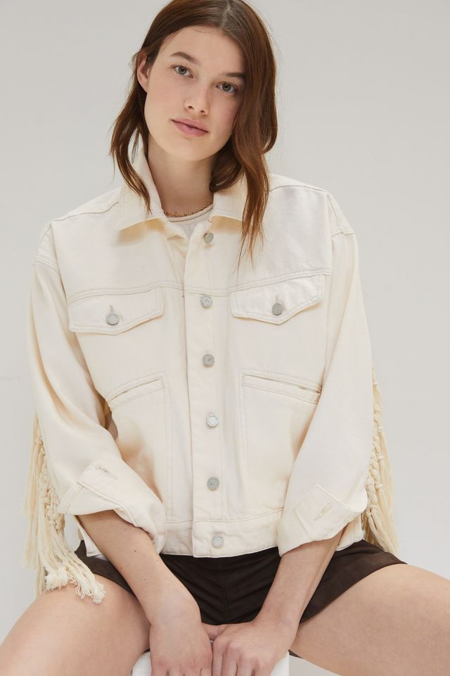 Blank nyc shop fringe denim jacket