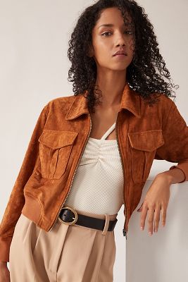 anthropologie suede jacket