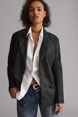 faux leather sport coat