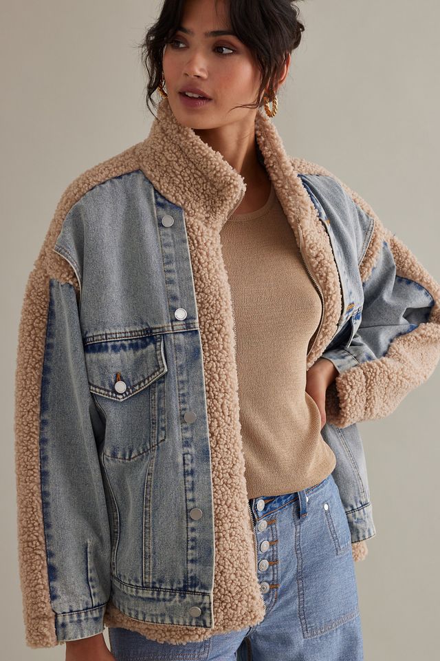 BLANKNYC Fuzzy Wuzzy Sherpa Denim Jacket #1