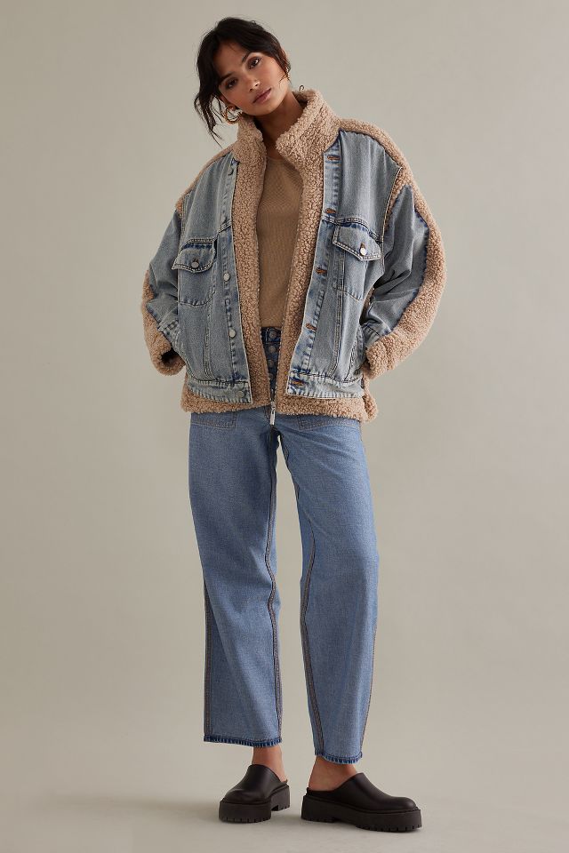 BLANKNYC Fuzzy Wuzzy Sherpa Denim Jacket