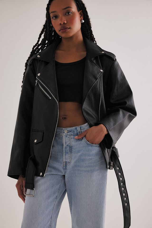 Oversized Real Leather Boyfriend Jacket