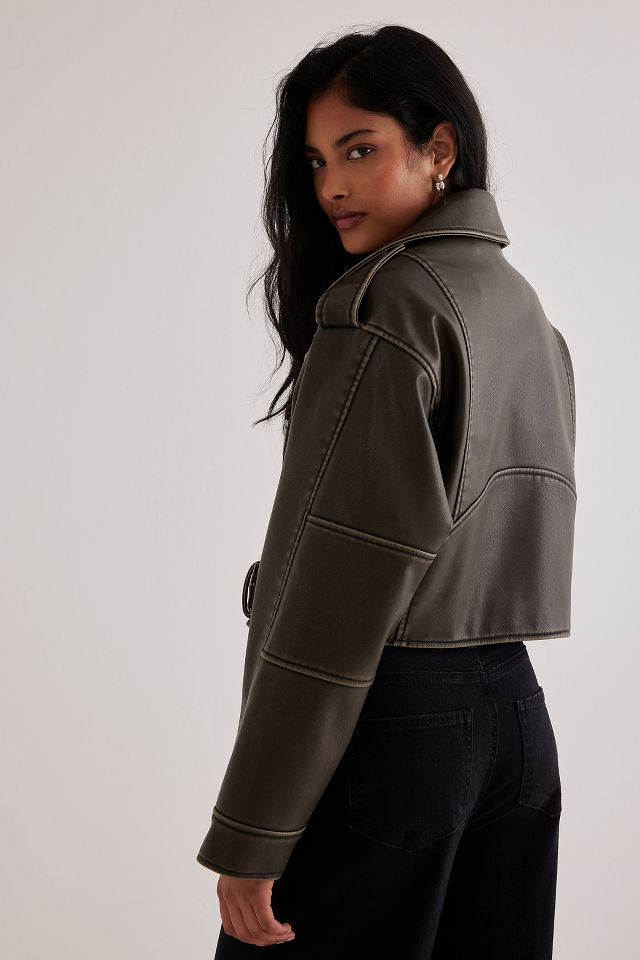 Blank NYC Ride Of Moto Cropped Leather Jacket | Anthropologie UK