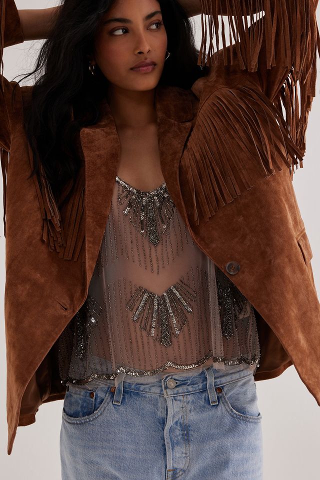 Blank NYC Suede Fringe Blazer Jacket #6