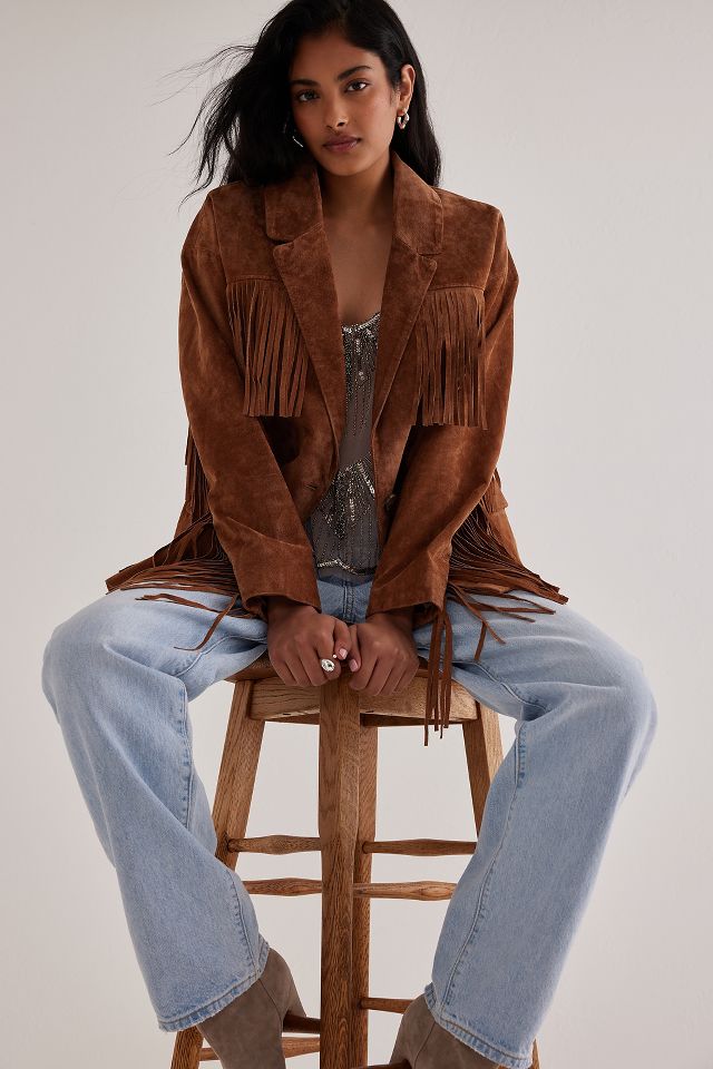 Suede deals fringe jacket