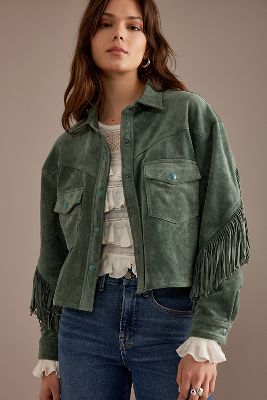 Blank NYC Faux Suede Fringe Jacket