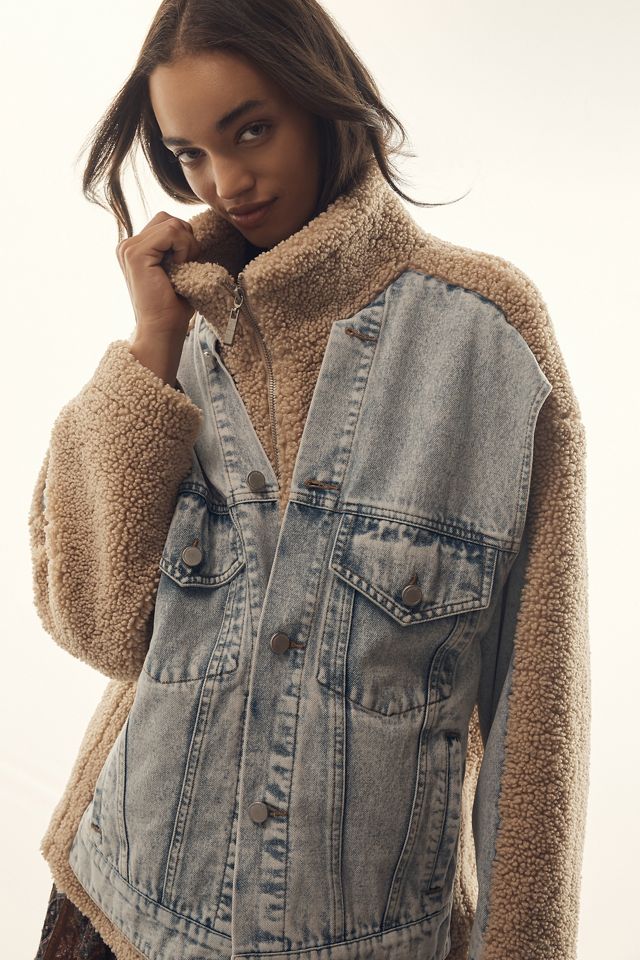BLANKNYC Fuzzy Wuzzy Denim Sherpa Jacket #2