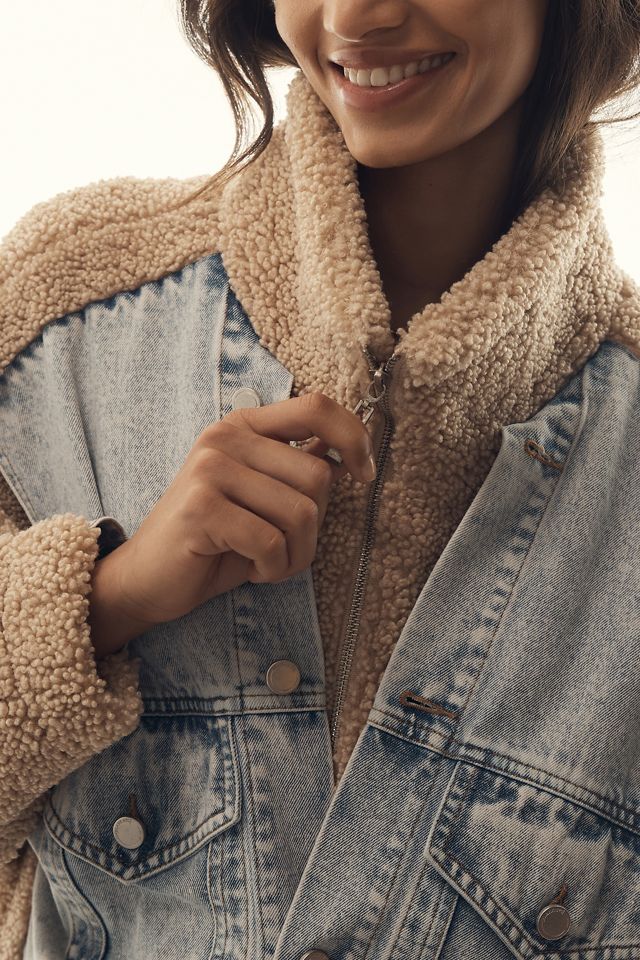 BLANKNYC Fuzzy Wuzzy Denim Sherpa Jacket #4