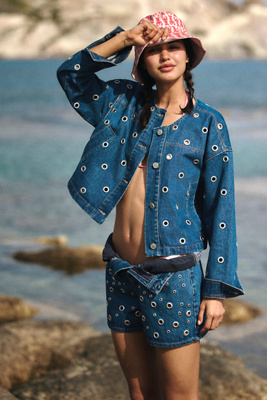希少✨アンソロポロジー パッチワークデニムジャケット Anthropologie 4115054590098_092_b15
