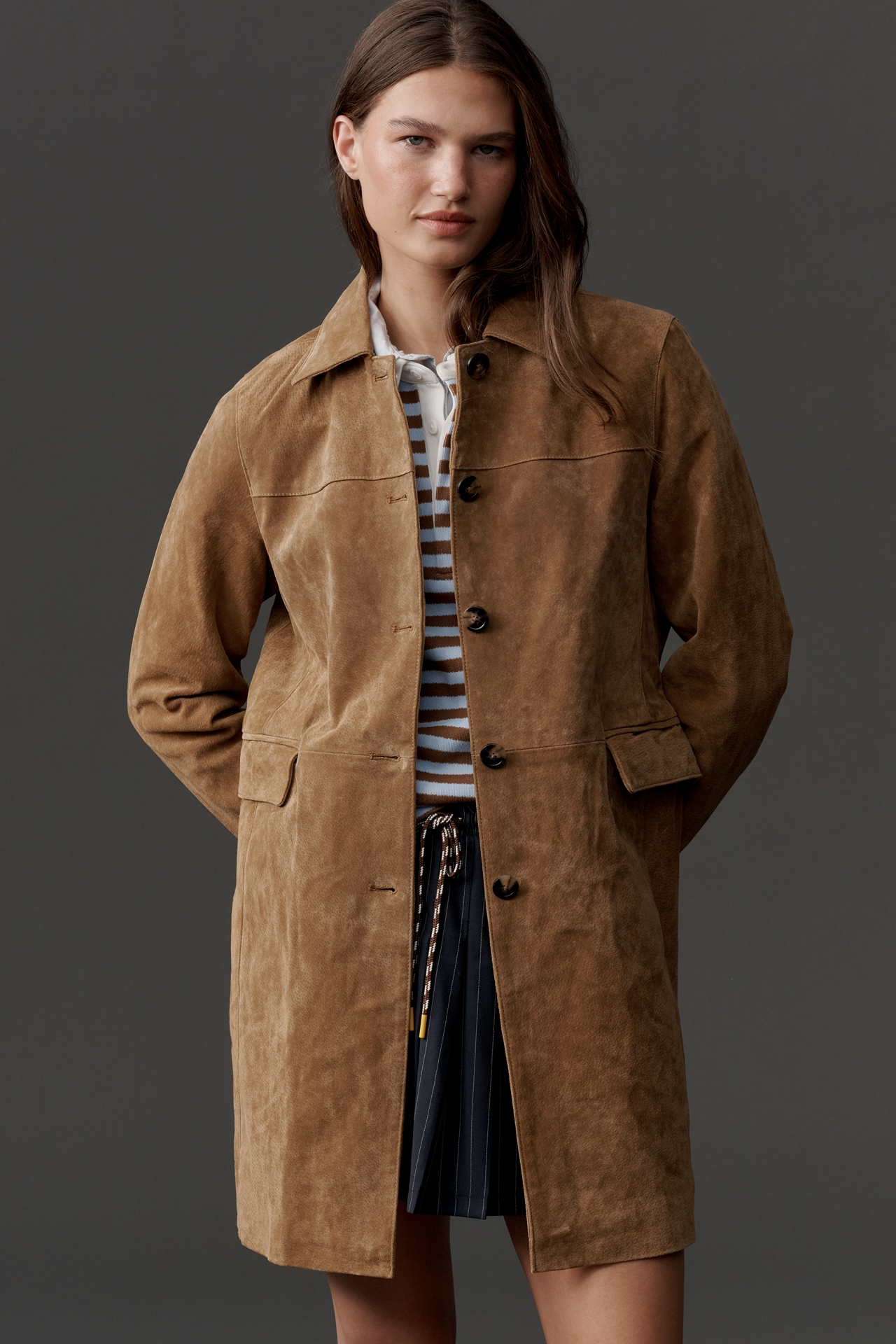 BLANKNYC Suede Dirt Bike Trench Coat