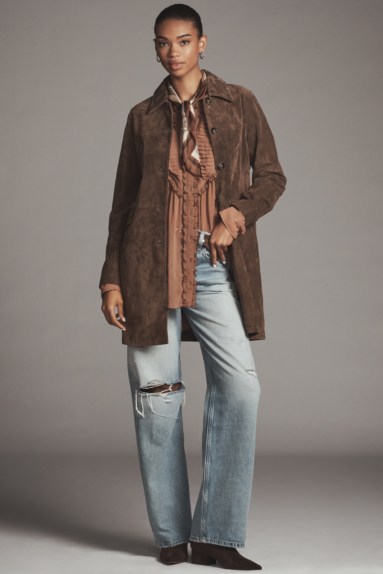 BLANKNYC Suede Dirt Bike Trench Coat
