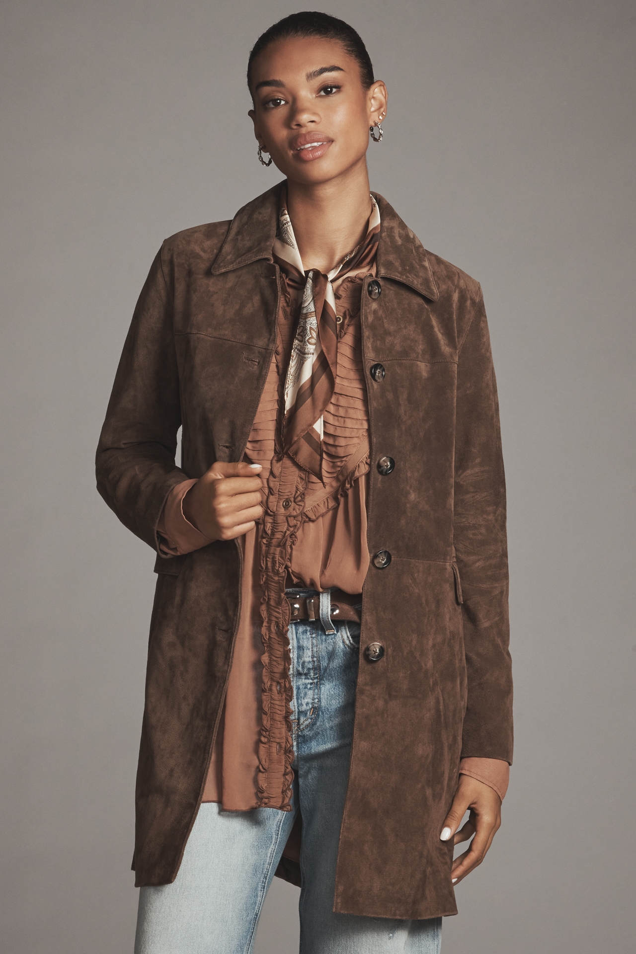 BLANKNYC Suede Dirt Bike Trench Coat
