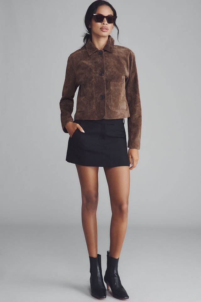 BLANKNYC Black Coffee Crop Suede Jacket #3