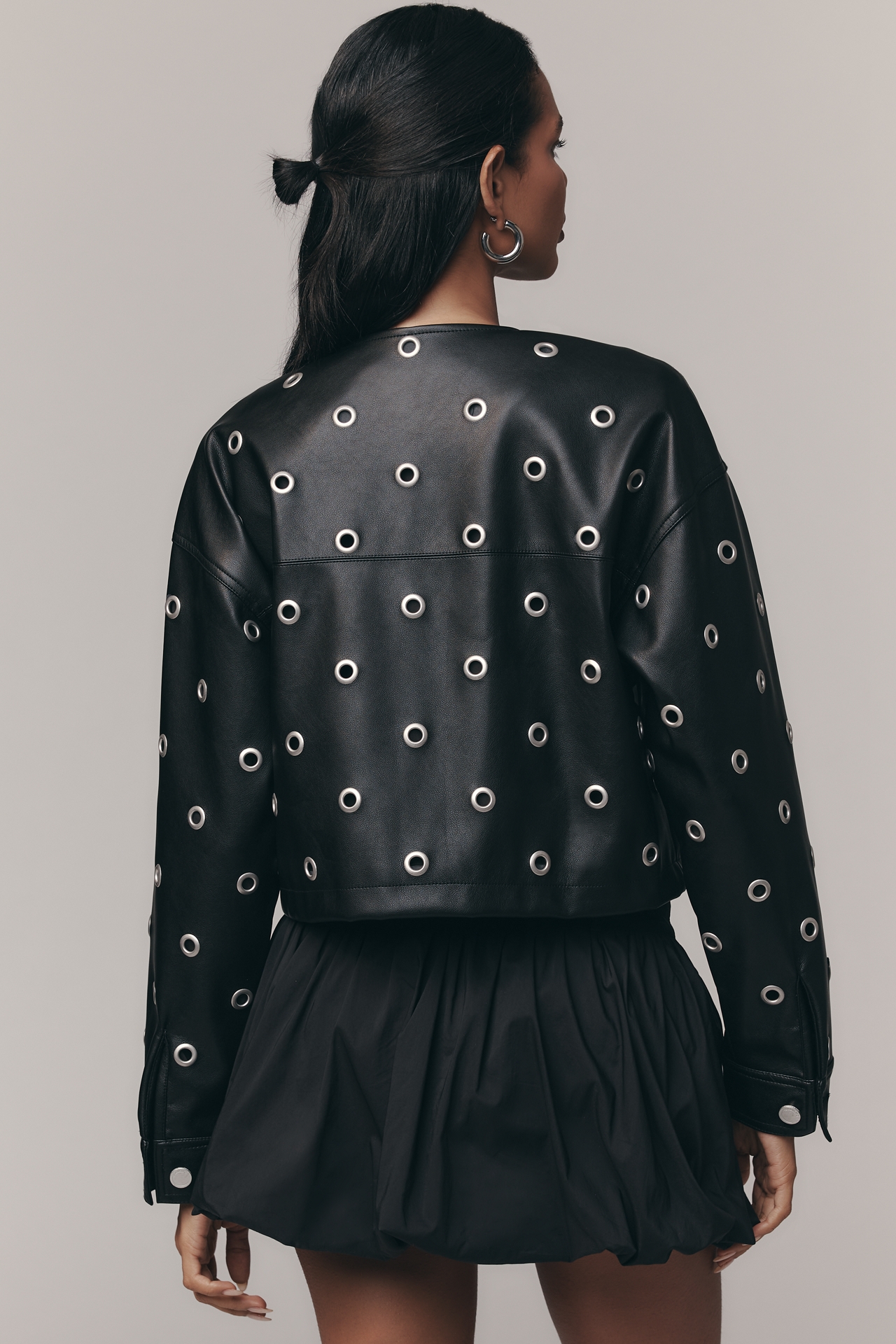 BLANKNYC Faux-Leather Grommet Jacket