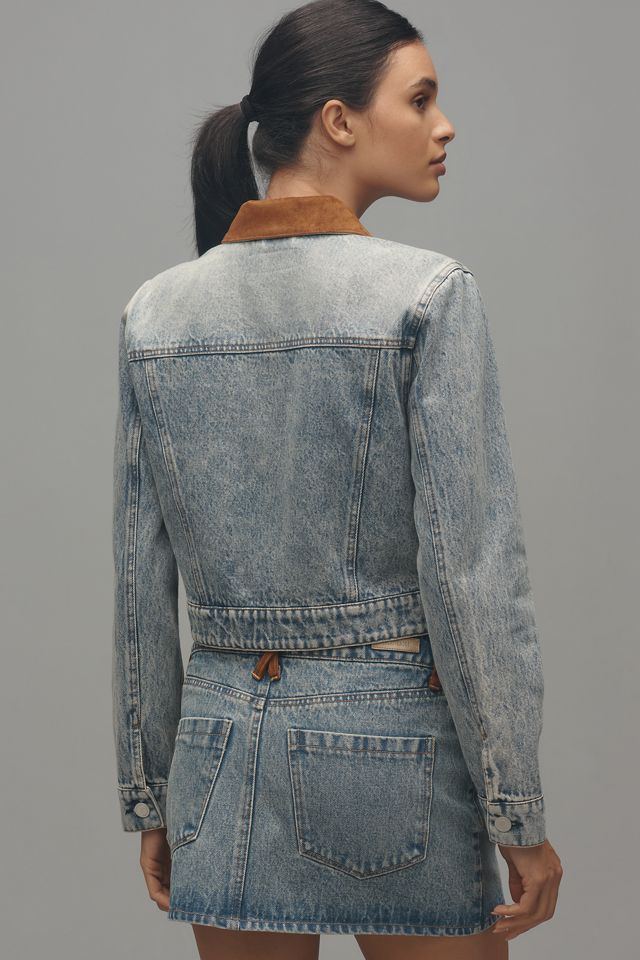 BLANKNYC Denim and Faux-Suede Trucker Jacket #1