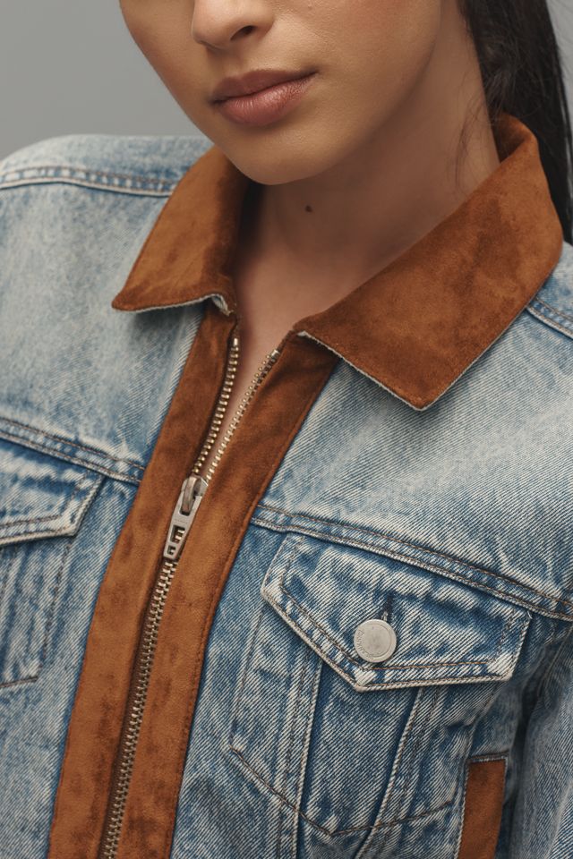 BLANKNYC Denim and Faux-Suede Trucker Jacket #2